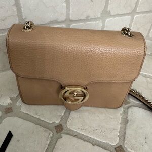 Gucci Tan Leather Shoulder Bag cross body